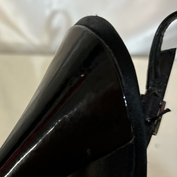 Jessica Simpson black patent leather platform heels. Heel 6”, size 9 - Picture 5 of 7